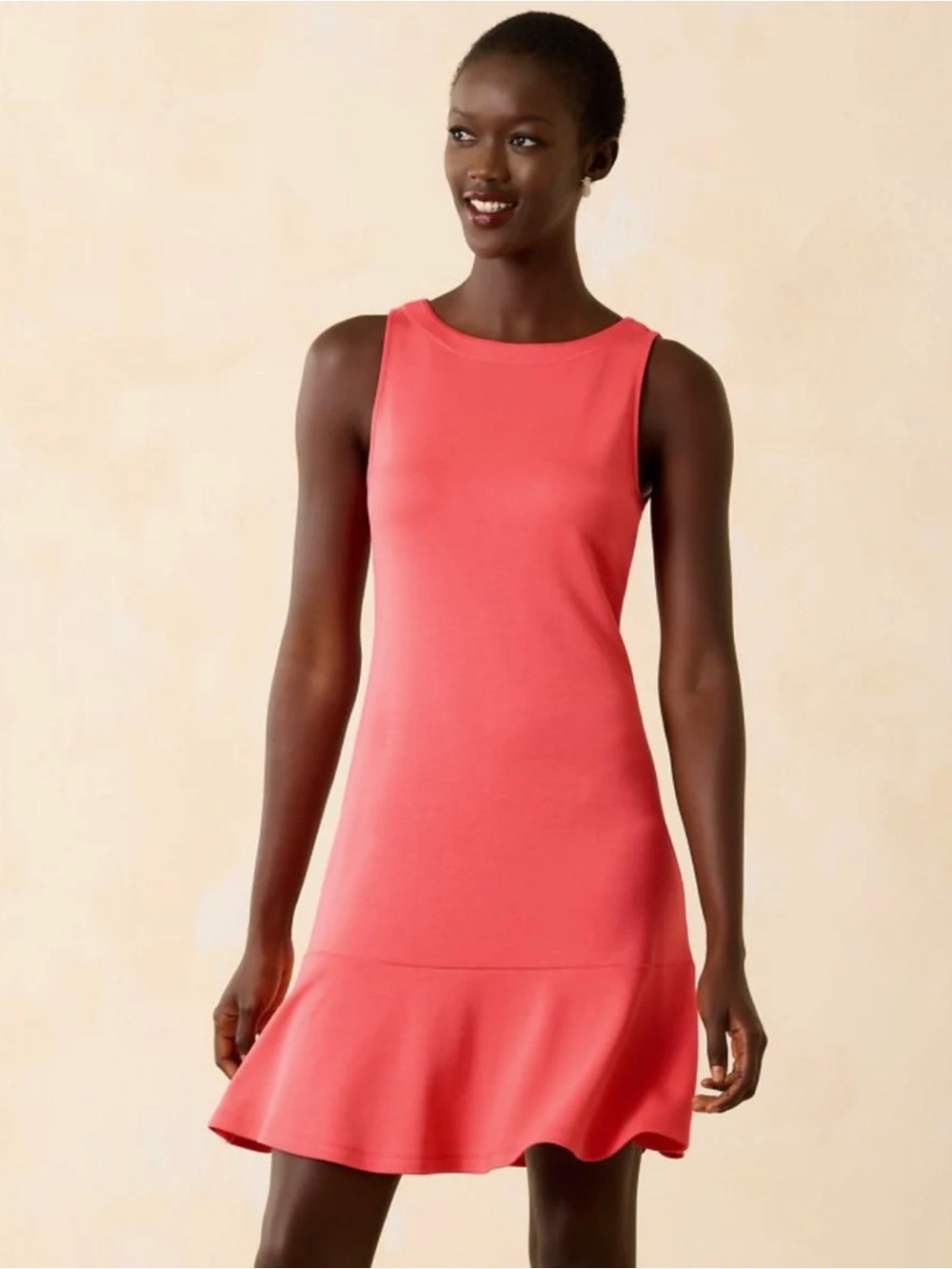 Tommy Bahama Coral Flounce Hem Dress
